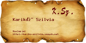 Karikó Szilvia névjegykártya