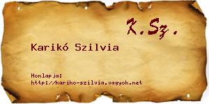 Karikó Szilvia névjegykártya