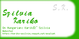 szilvia kariko business card
